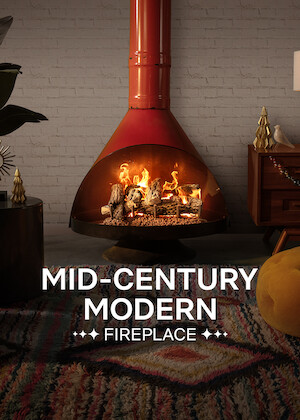 Netflix: Mid-Century Modern Fireplace | <strong>Opis Netflix</strong><br> Prostota form, odważne kolory i radosny blask płomieni migoczących w kominku w stylu retro. Ciesz się radosnym wspólnym czasem w miłym klimacie vintage. | Oglądaj film na Netflix.com